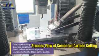 Flujo de proceso de herramientas de corte de carburo cementado｜Episodio 6 · Compactación con prensa eléctrica